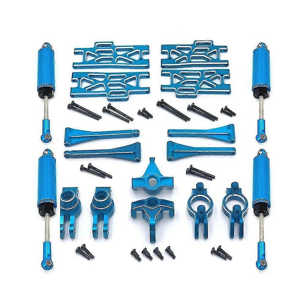 Metal Upgrade Parts Kit Steering Assembly Link Rod Set For 104016 104018 104009 12402-a 12409,blue