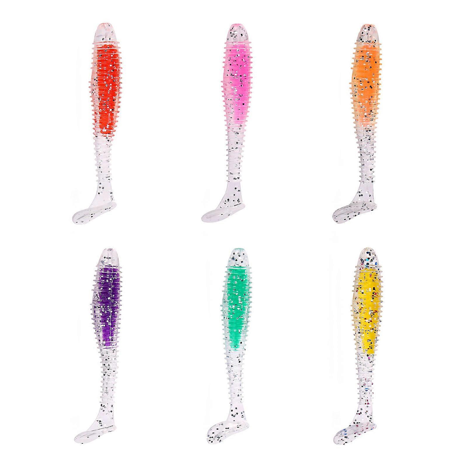 6lots Soft Realistic Floating Lures Swimming Motion Wobblers Artificial Baits Saltwater Freshwaters Use  6.5cm