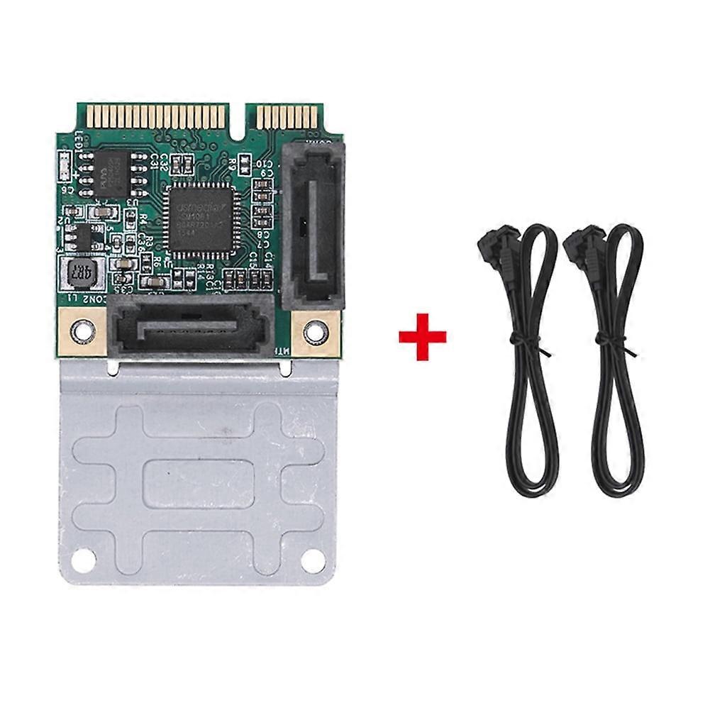 jixopn Mini PCI-E To SATA3.0 Riser Card M.2 PCI-E 2.0 Converter B+M Key Expansion Card 5/2.5 Gbps SSD Adapter Card 2/4 SATA 3.0
