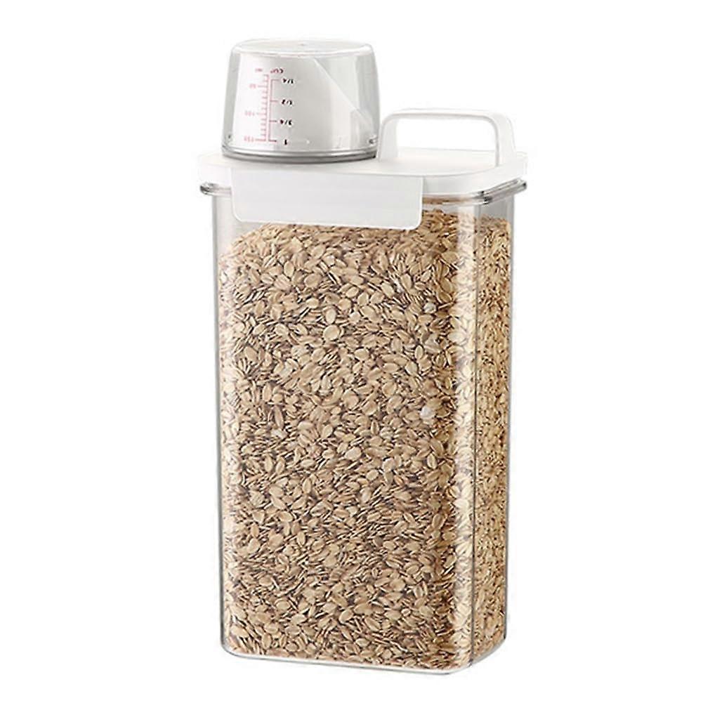 Large Capacity Rice Storage Container 2300ml Airtight Grain Bin Transparent Kitchen Pasta Jar