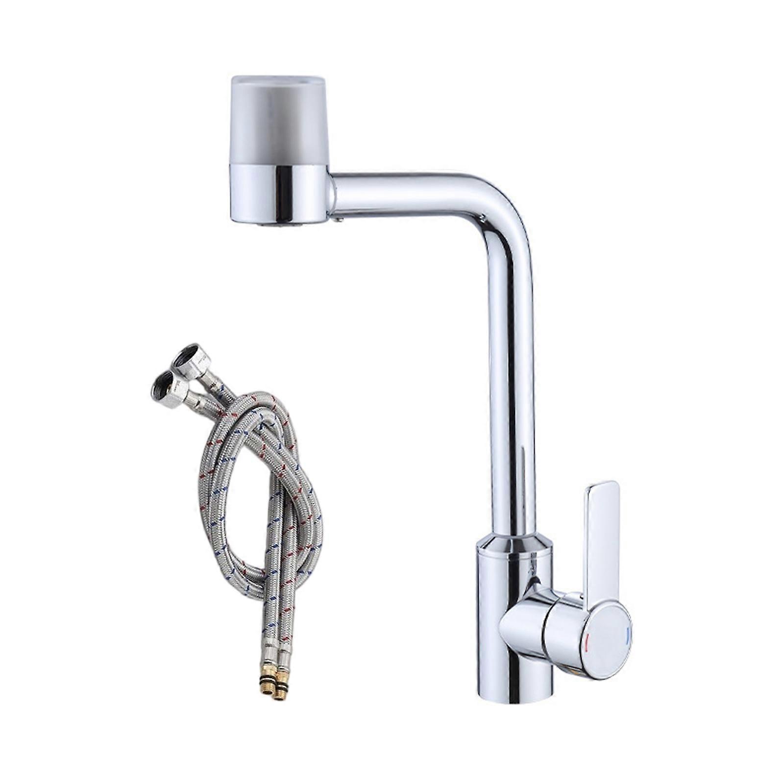 Multifunctional Spatter Proof Single Handle Sink Faucet 360 Rotating Spouts Water Saving Kitchen Tap Corrosion Resistant Multicolor