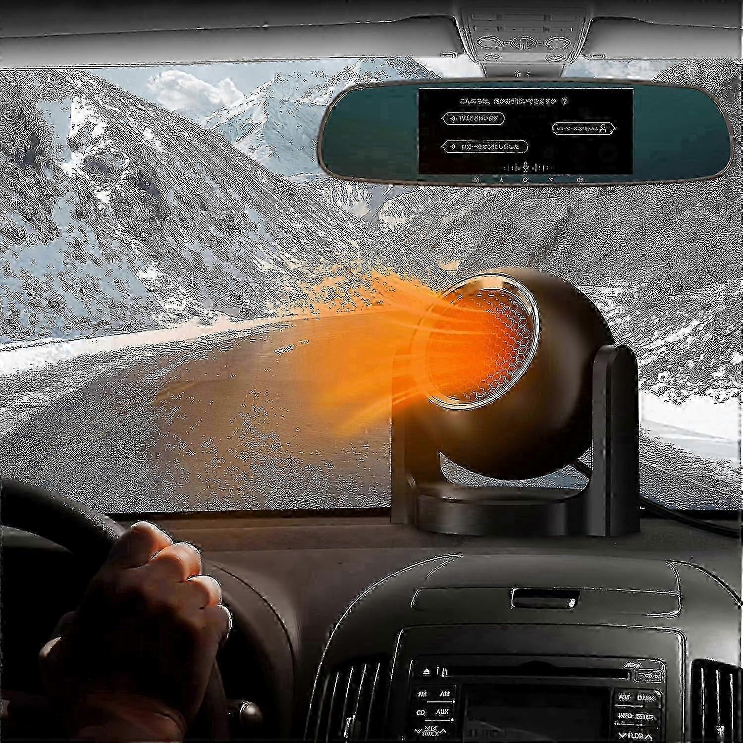 unique 12V Car Heater, Portable Car Heater That Plugs Into Cigarette Lighter 2 in 1 Heating & Cooling Windshield Defogger and Defroster