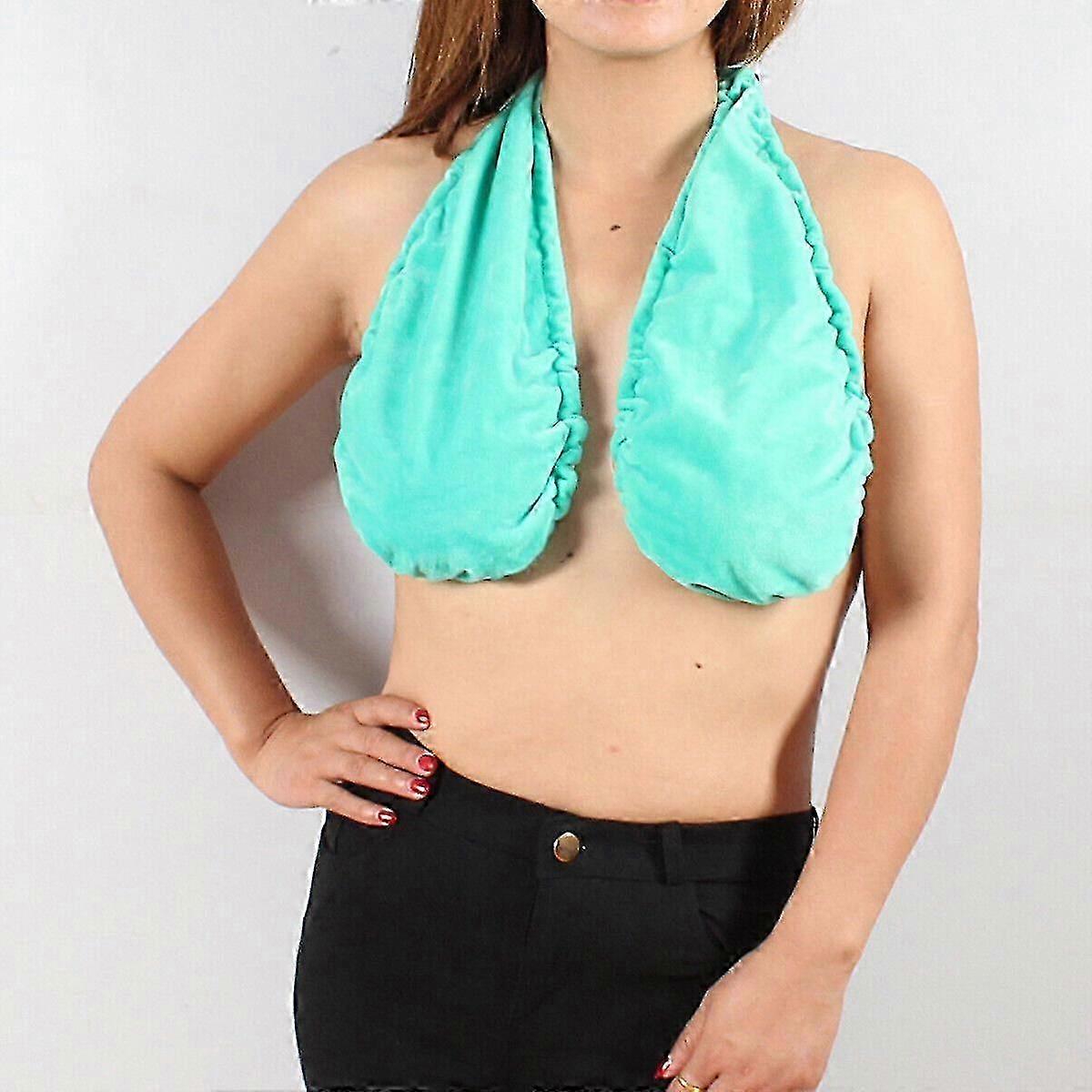 Womens Tata Handduk Bras Crop Neck Wrap Underkläder Solid Sammet Polyester A