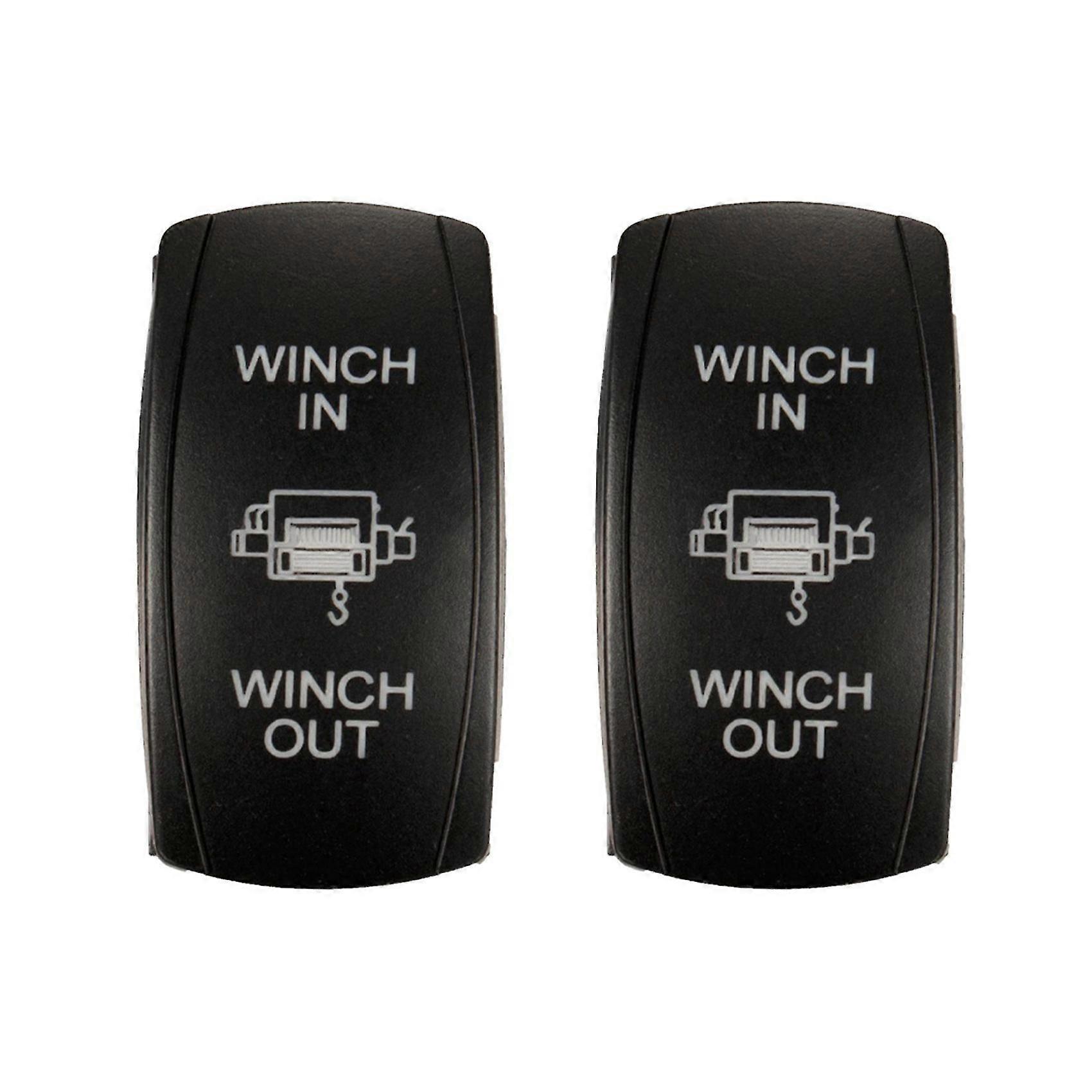 2x 7pin Laser-momentane Wippschalter Winde In Winde Out 12V On-Off-On LED Licht Rot