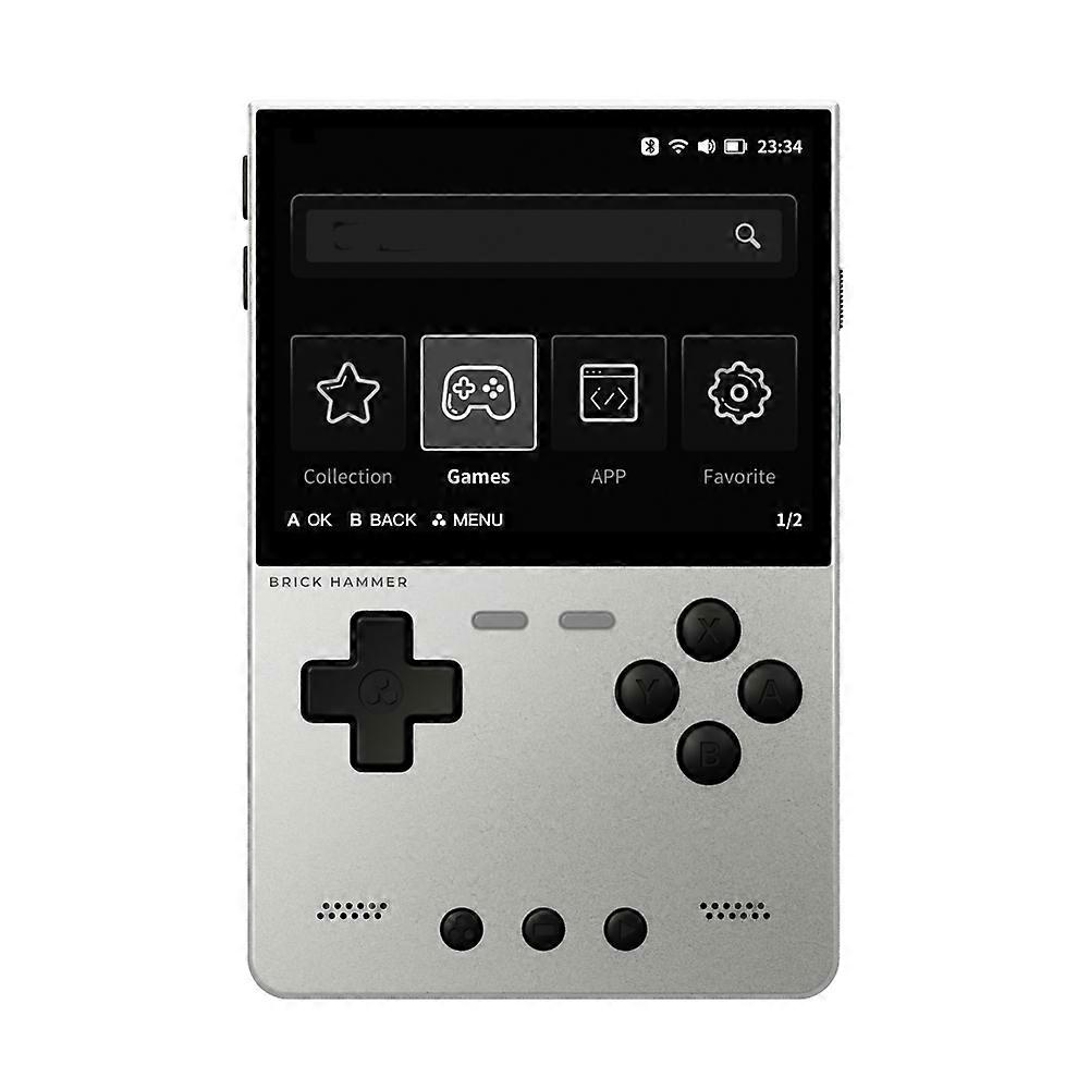 For TRIMUI BRICK Hammer Retro Video Game Console 3.2 Inch 1024x768 IPS Screen Open Source Handheld GamePad Silver
