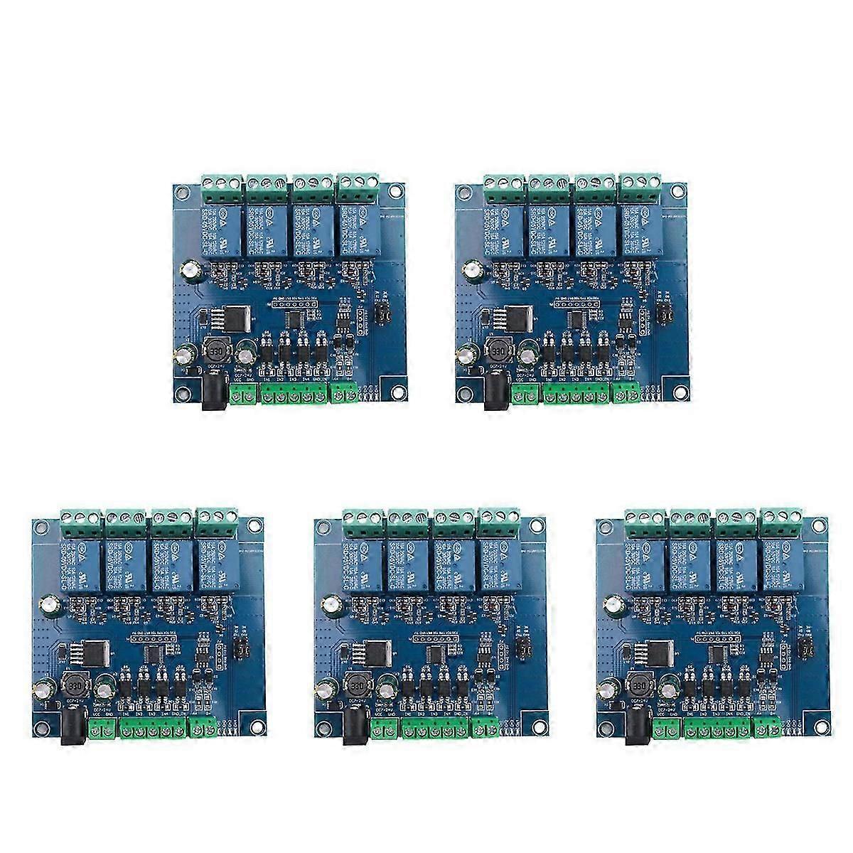 5X Modbus Rtu 4 Ch Relay Module Input 485 Ttl Uart Communication 4-Channel Input 7-24V Relay Module