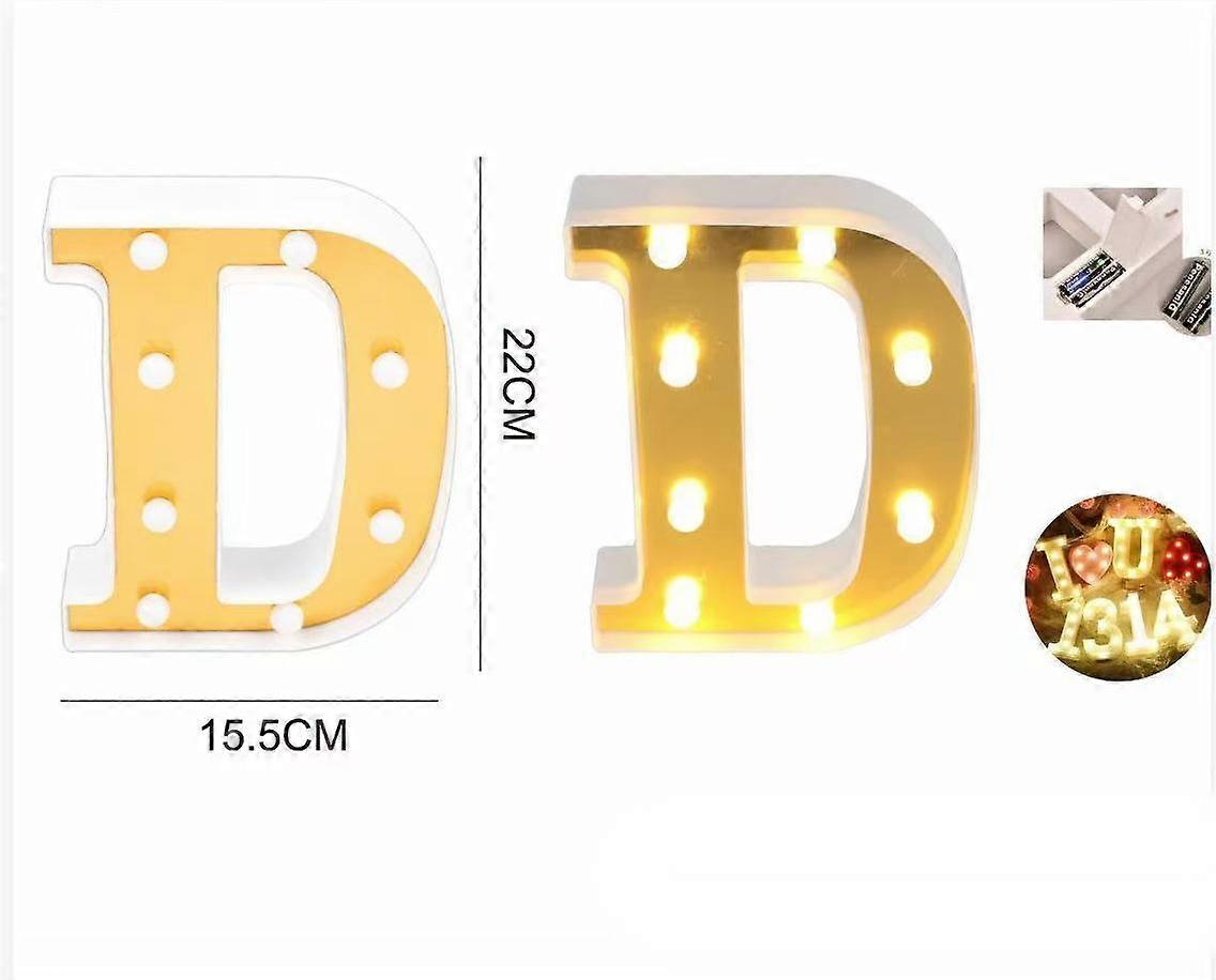 Gold LED Letter Light D 22cm with Brilliant Illumination and Weatherproof Design