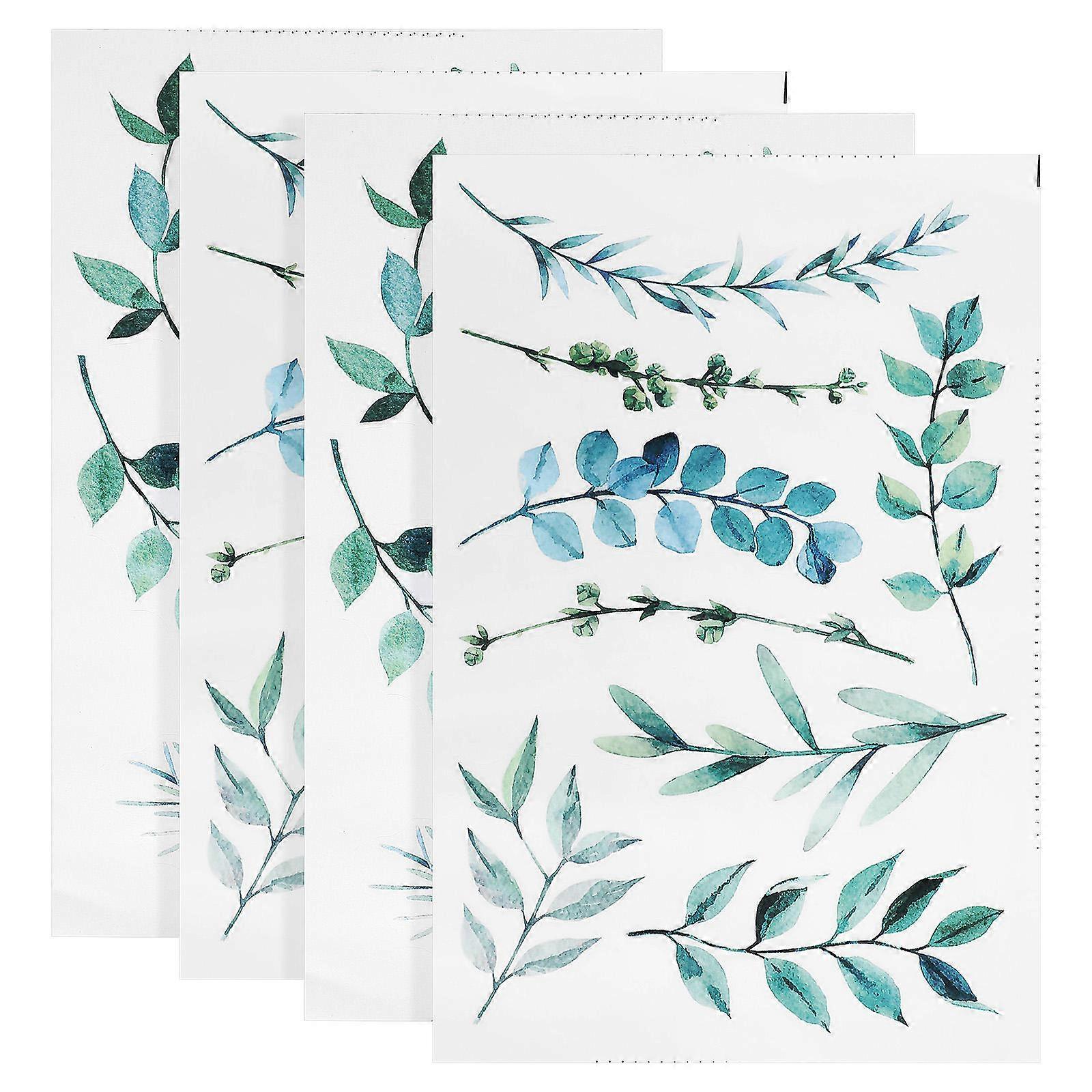 Leaf Wall Decals PVC for Home Improvement 4 Sheets Botanical Wall Stickers