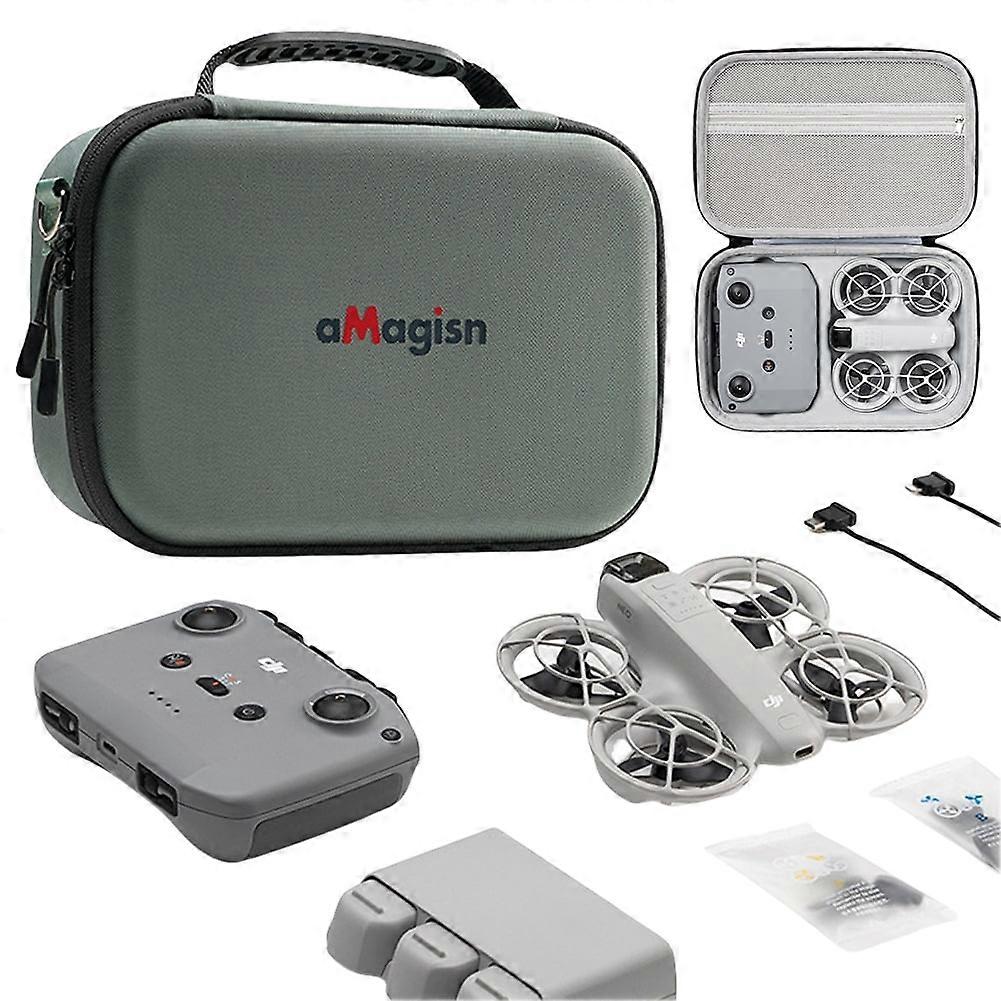 jixopn EVA Hard Storage Bag Shockproof Portable Carrying Case Anti-scratch Protective Travel Case Drop-resistant for DJI Neo Drone Controller Battery