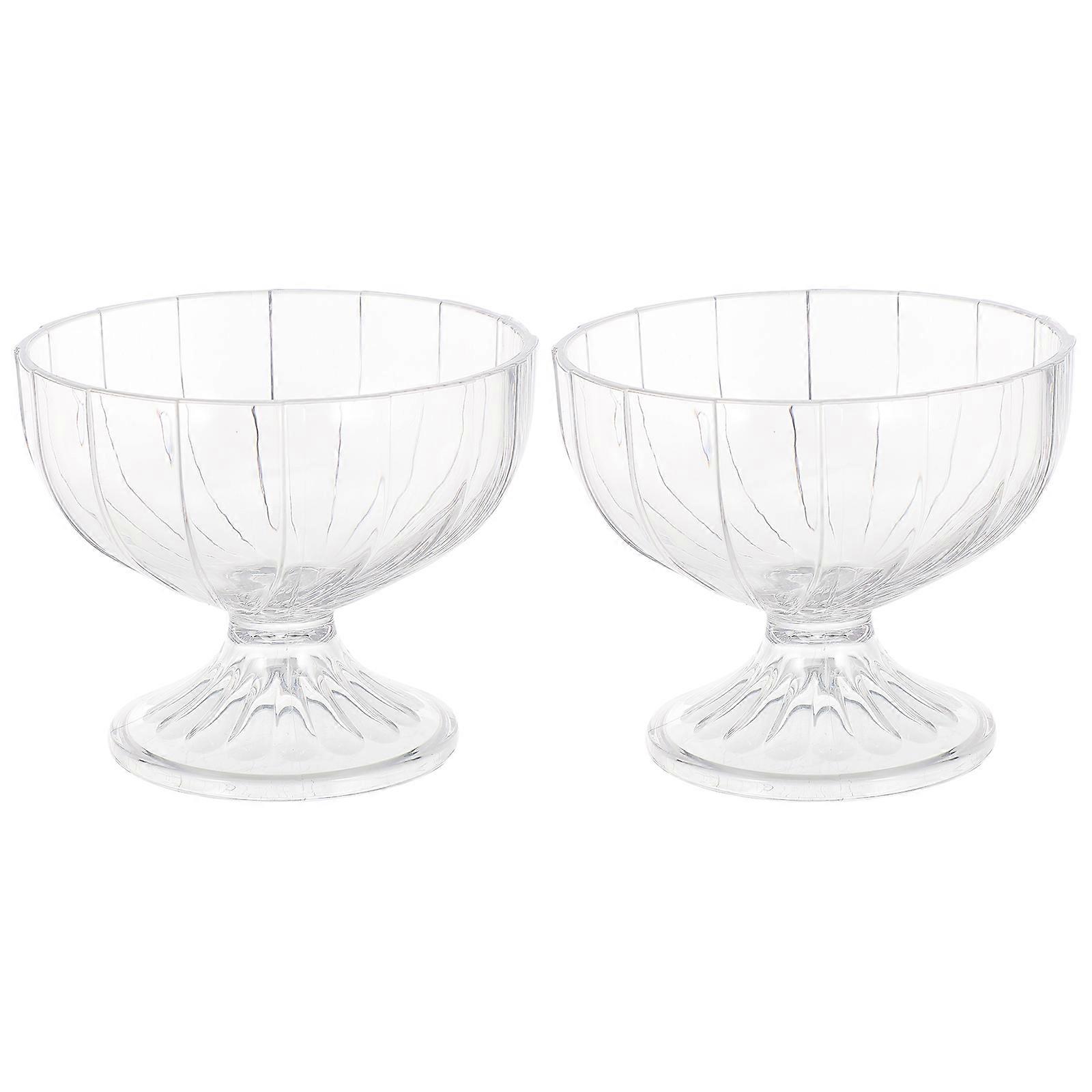 Round Dessert Cups Plastic Ice Use 11X9X9CM Simple Design 2Pcs