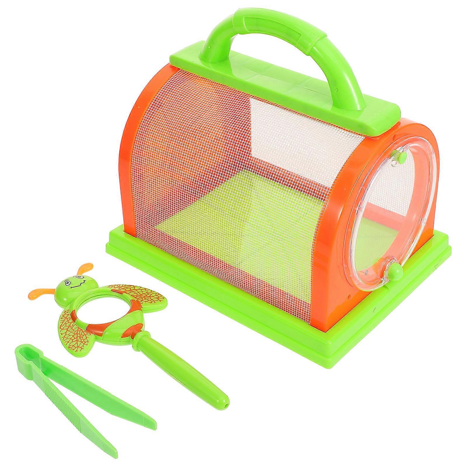 Outdoor Insect Mesh Cage Observation Box for Viewing 1Set with Tweezers