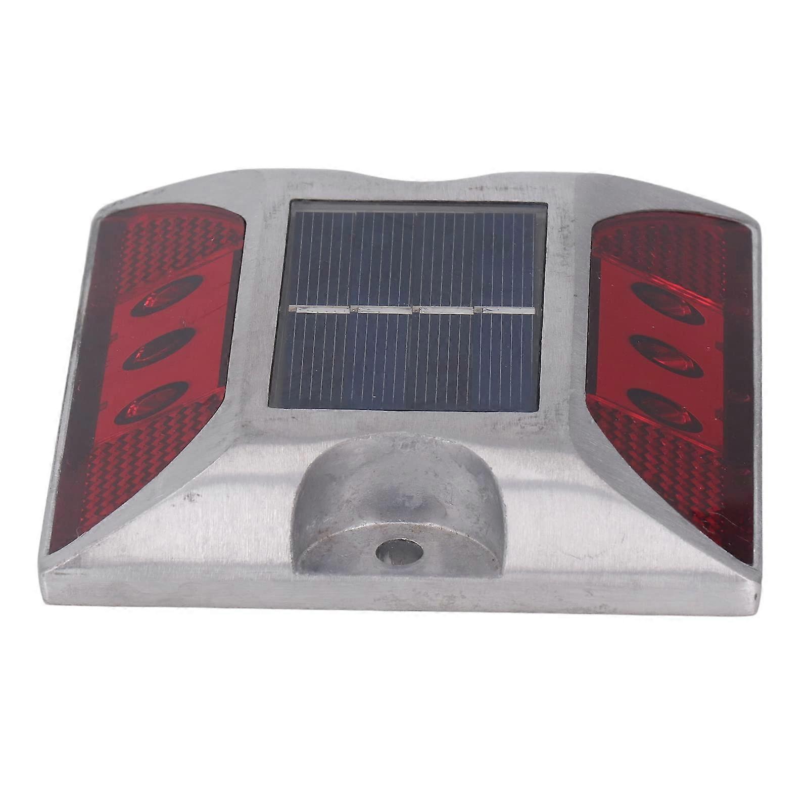 Solar Road Stud Light with  Visibility LED, IP68 Waterproof Solar Powered Traffic Safety Marker (Red)