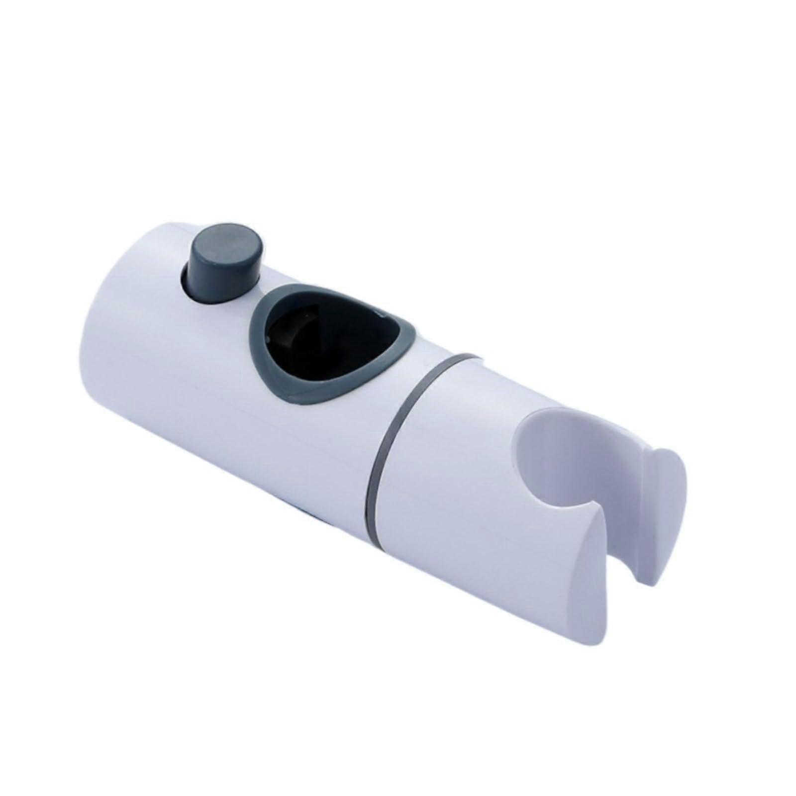 Shower Head Holder Adjustable 360° Rotating ABS Bracket for 24mm Rail with Push Button White