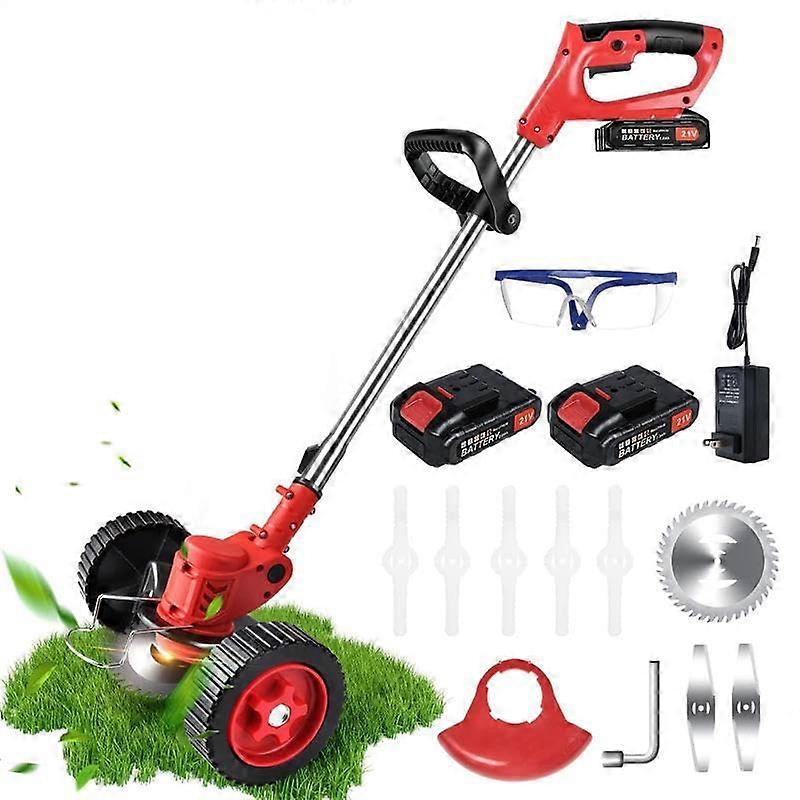 3 in 1 Cordless Lawn Mower Trimmer Edger with Detachable Wheels and Rechargeable Lithium Battery for Garden