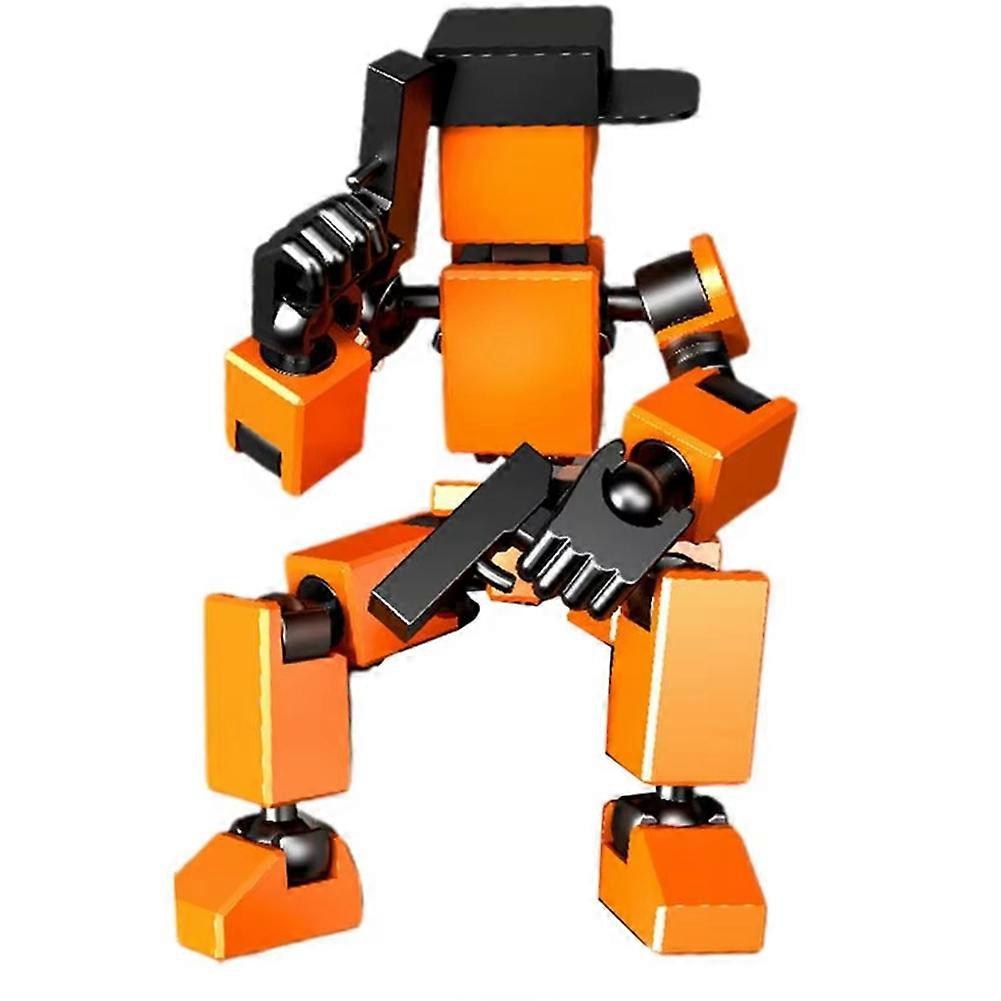 Robot Action Figure - Articulated Mini Mechanical Model, Full Body Movable, Ideal Desk Decor & Gift for Collectors C