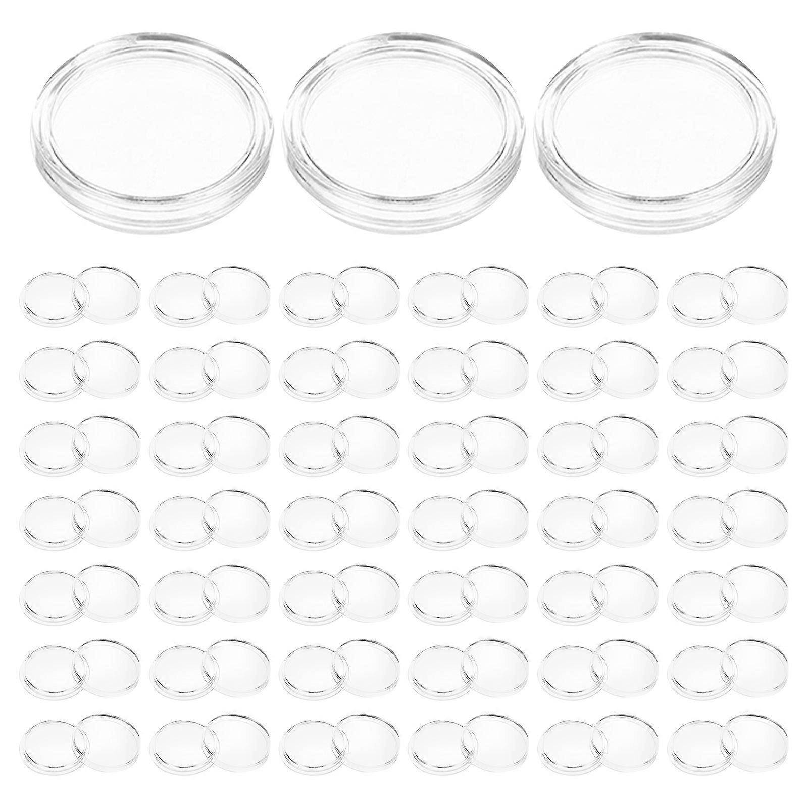 100Pcs Clear Coin Cases Coin Containers Boxes Single Coin Holders Coin Protective Case