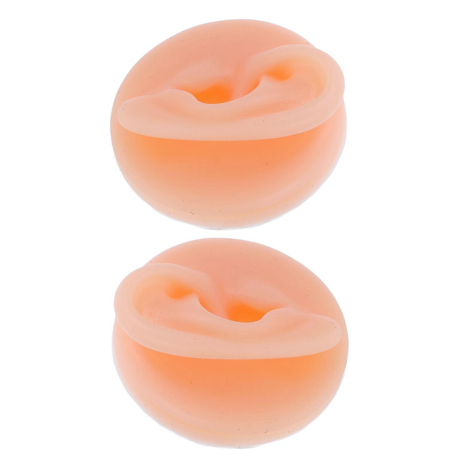 Realistic Silicone Ear Model for Jewelry Display 1Pair Yellow