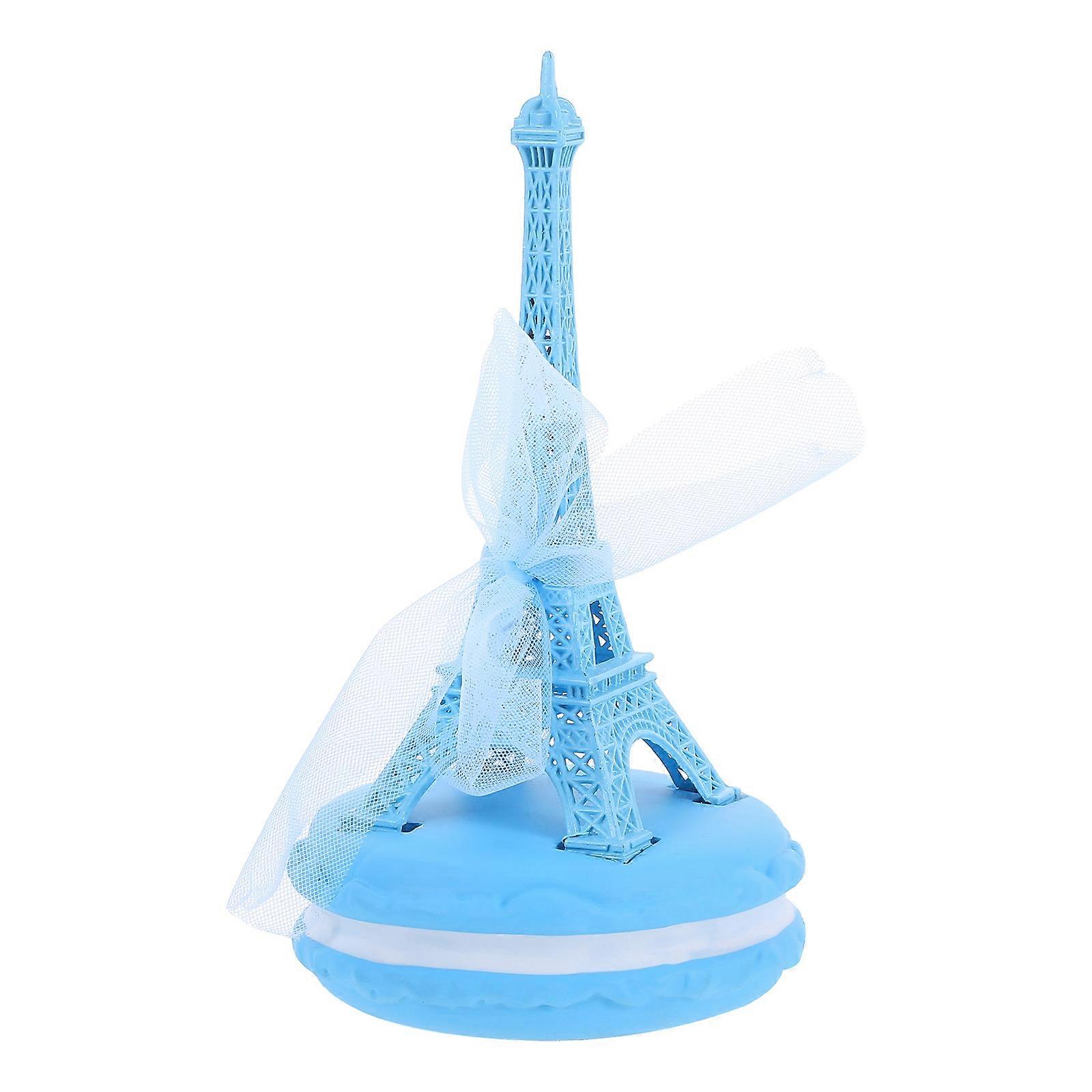 Sky Blue Alloy Eiffel Tower Sculptures for Decoration Macaron Style