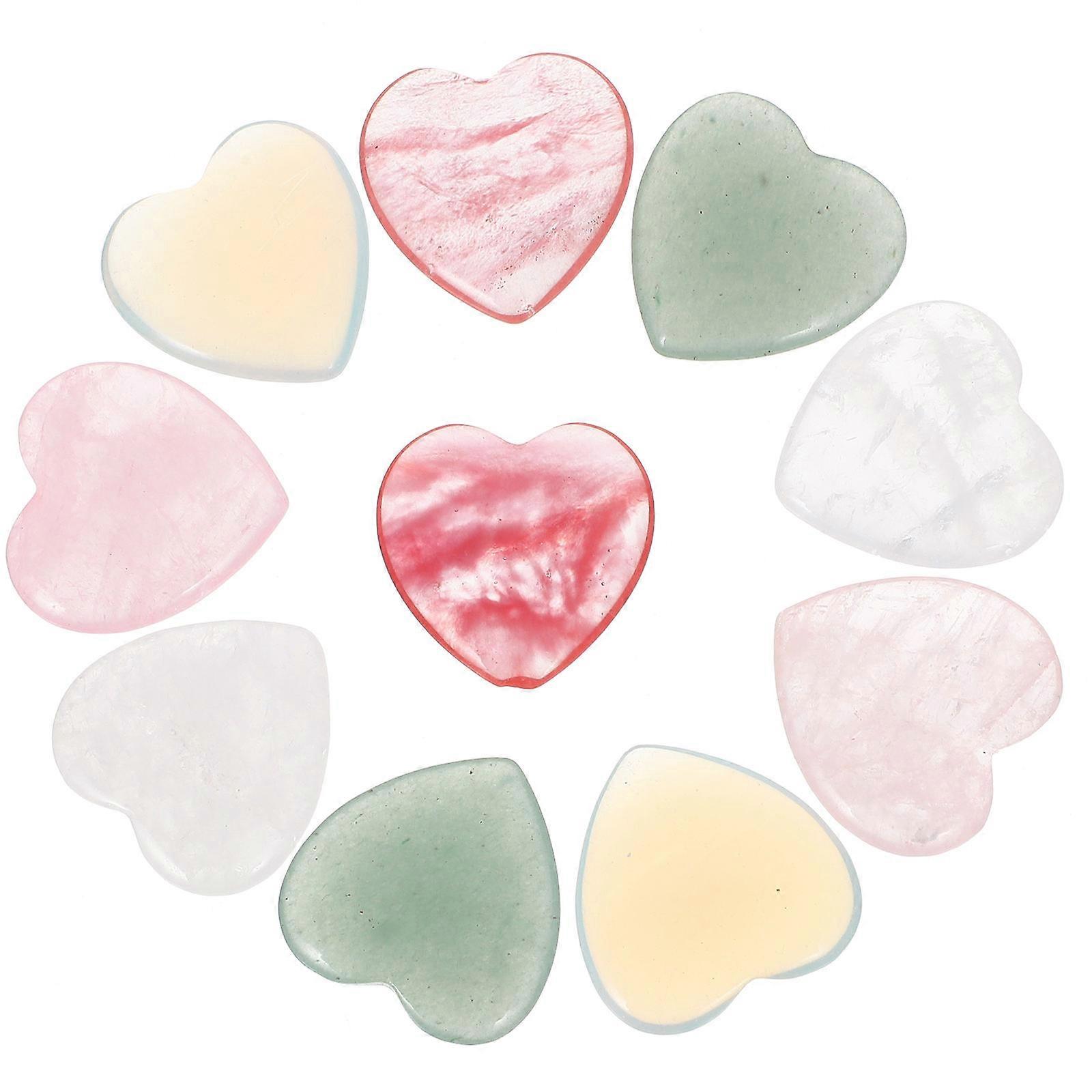 Heart Crystal Ornament 10Pcs for Diy Projects and Crafting Needs Assorted Color Crystal Material