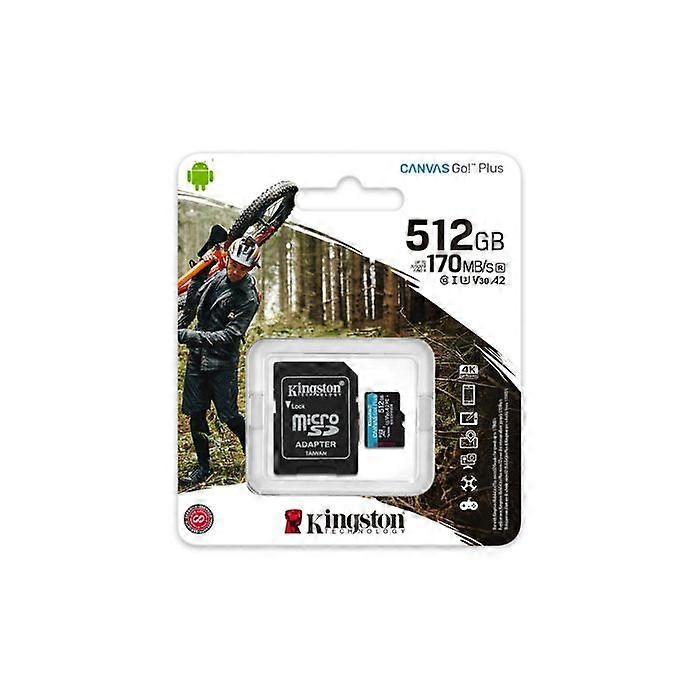 Micro SD Memory Card - KINGSTON - Canvas Go Plus - 512 GB - Compatible with micro SD devices - Black