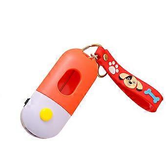 LED Glowing Portable Dog Poop Bag Dispenser Pet Poop Pick up Bag Dispenser Household Cleaning Night Walking Accessories Multicolor