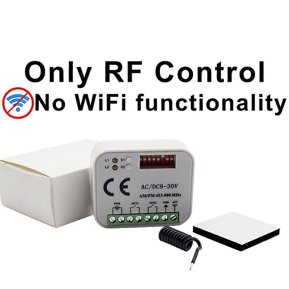 433-900MHz Tuya WiFi and RF Control Switch AC/DC 9-30V /85-250V 2CH Garage Smart Home Receiver for Smart Life Alexa Google Home