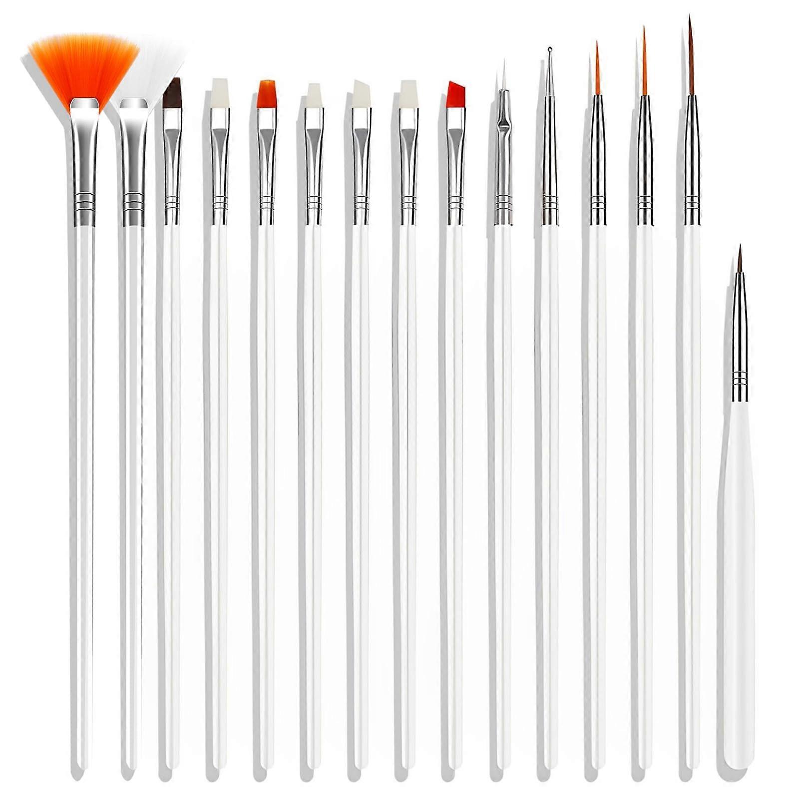 Nail Art Brushes Set 15Piece Kit for Gel Polish with Precision Detailing and Durable Bristles