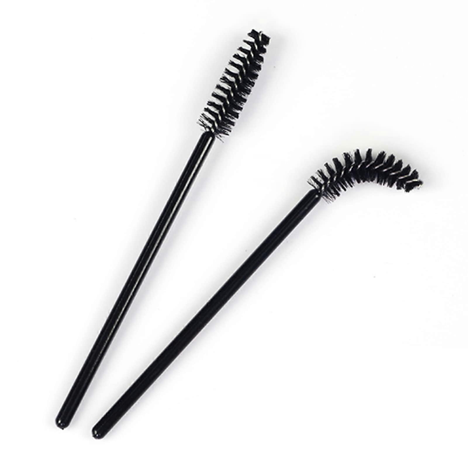 Disposable Eyelash Brush Set 50pcs Spiral Mascara Wands for Lash Extensions and Eyebrow Grooming Black