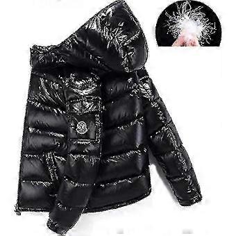 Doudoune brillante pour homme, veste d'hiver à col montant avec capuche