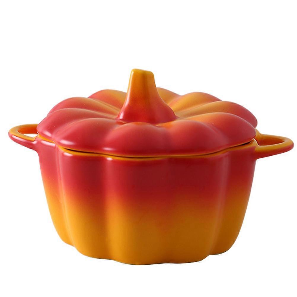 Creative Ceramic Fruit Bowl for Kitchen Use 1Pcs Pumpkin Shaped Dessert Bowl