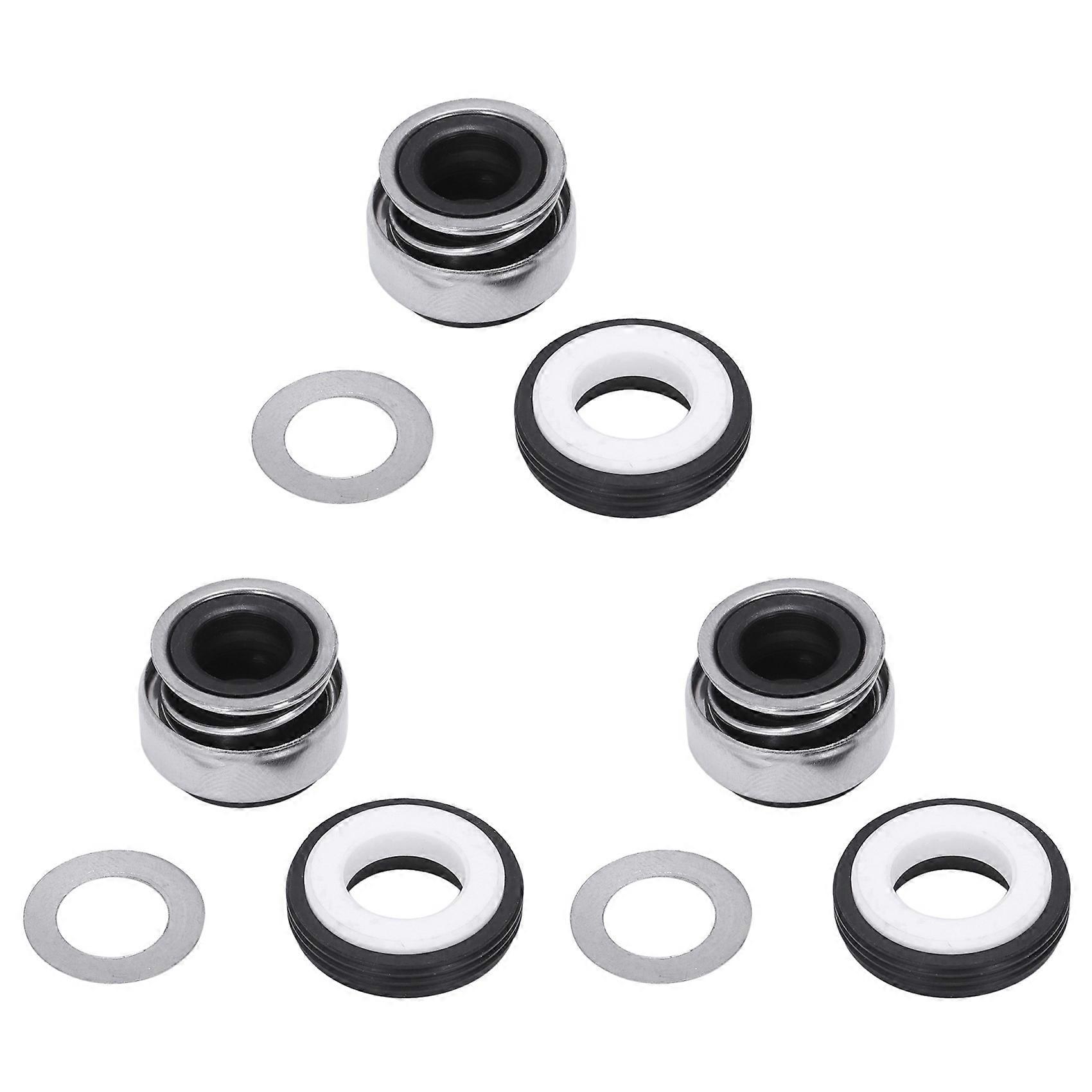 3X 12mm Coiled Spring Rubber Bellow Pump Mechanical Seal 301-12