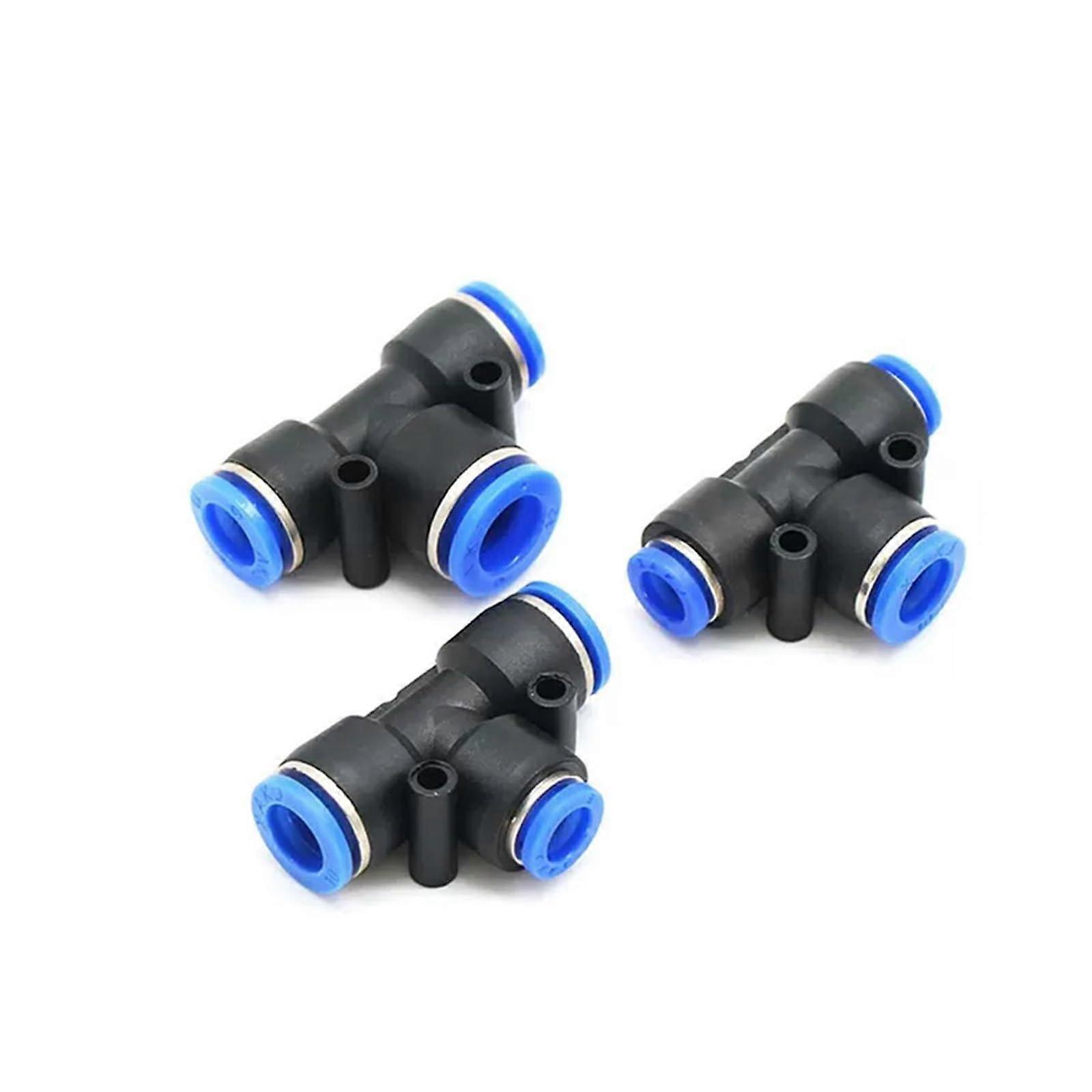 Pneumatic Connector PEG Plastic ThreeWay TPipe PEG86 PEG108 OD Hose PushIn Quick Connector 10 Pack