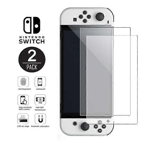 2-pack compatible with Nintendo Switch OLED tempered glass screen protector