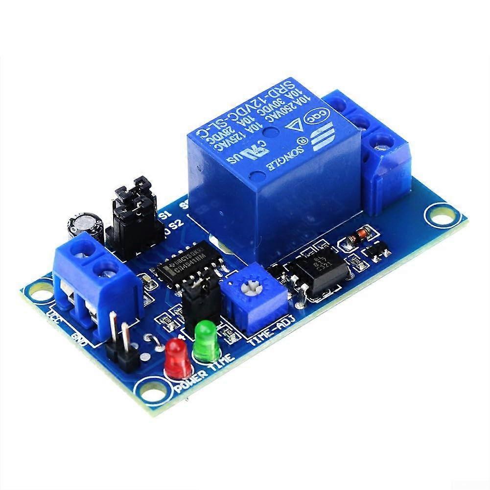 12V Time Delay Relay, Adjustable Delay, Normally Open Relay, 250V AC/10A  30V DC/10A, 8 Time Range Options