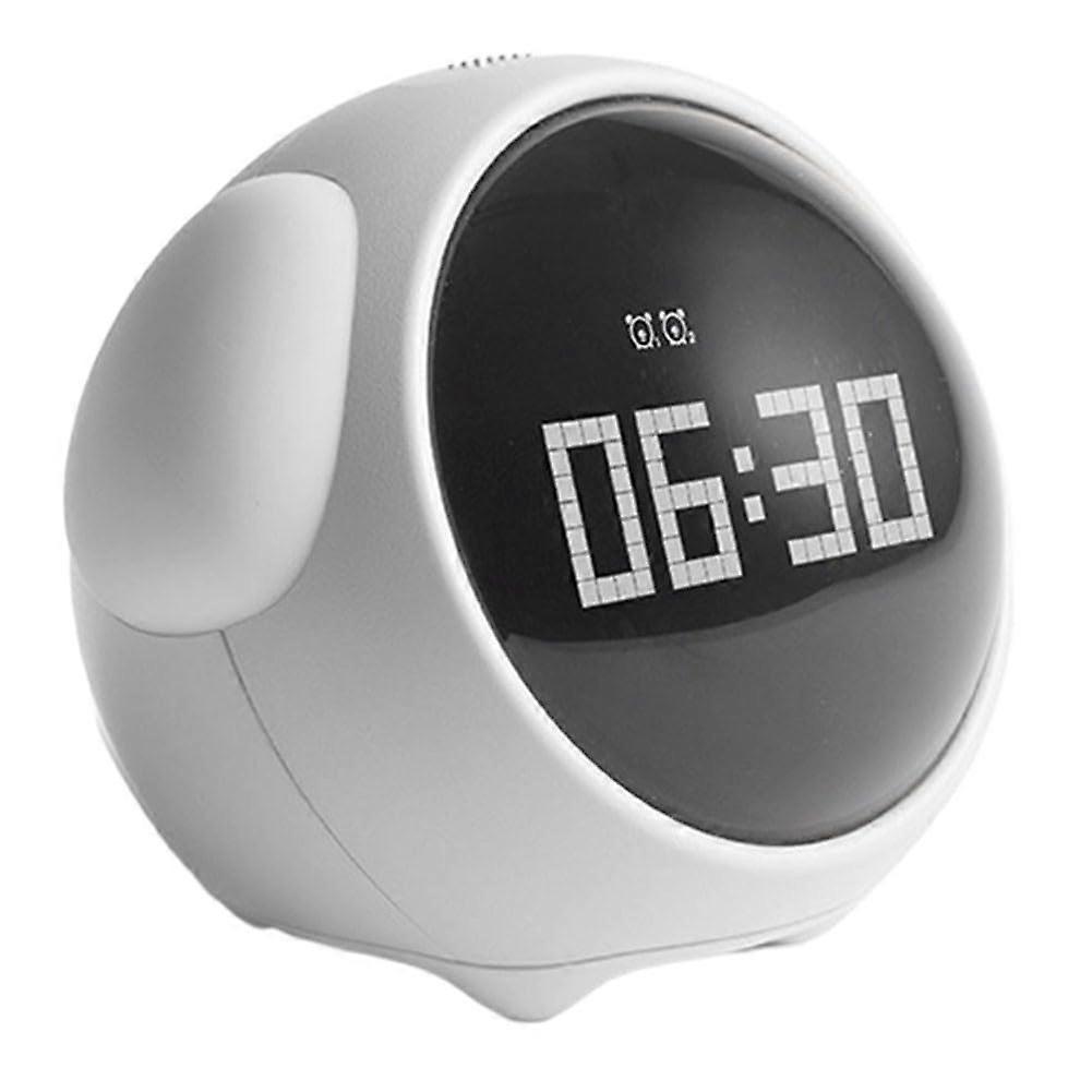 Kids Alarm Clock with VoiceControlled Night Light, Cute Emoticon Display, Dual Alarms and Temperature