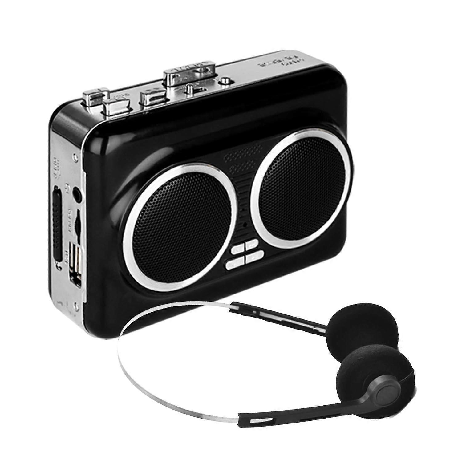 Cassette Player with Dual Speakers, Auto Reverse, USB Cassette to MP3 Converter, Dual Power Options