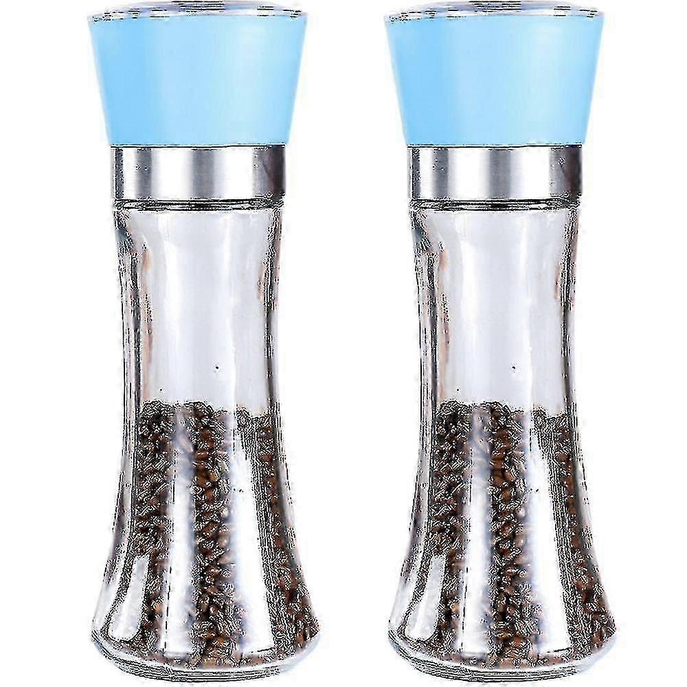Adjustable Refillable Grinder Set for Kitchen Salt and Pepper Mill Two