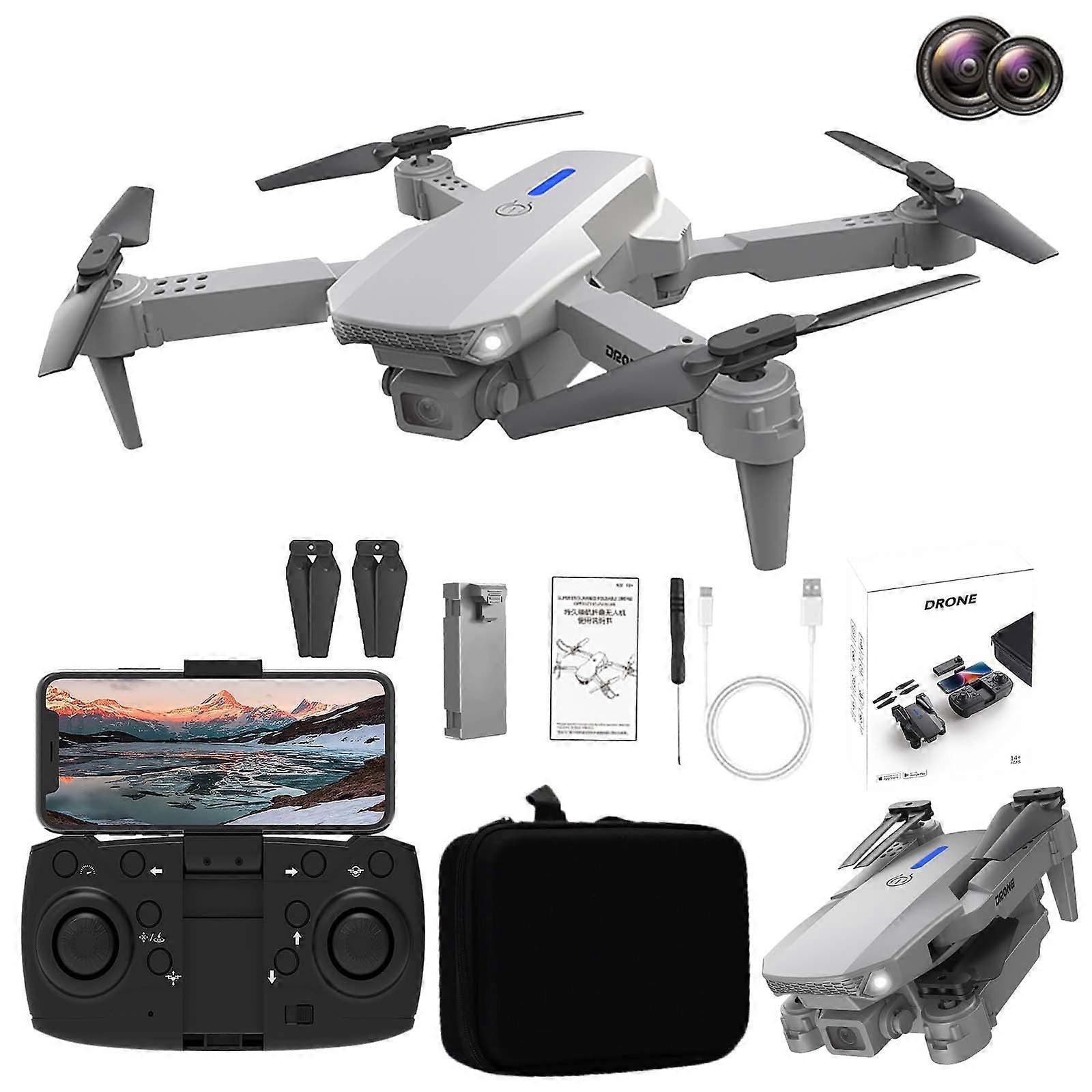 Lmueinov Brushless Motor Drone with 3 Cameras, FPV, Gesture Control, Headless Mode, Wind Resistance | Compatible with RC Beginners & Adults