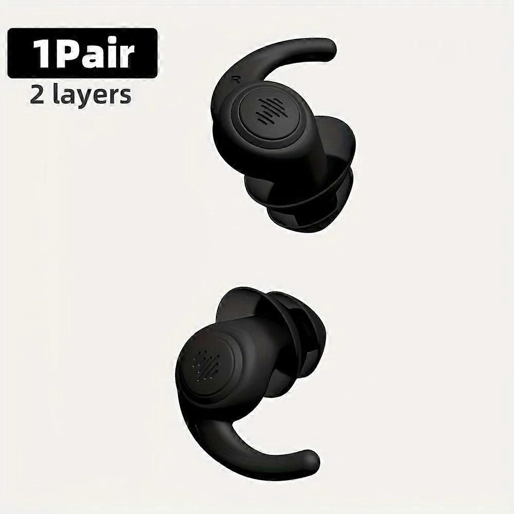 HUAK Soft Silicone Ear Plugs -Noise Cancelling Recomable 2 Layer/3 Layer for Sleeping, Work, Study, Snoring, Concerts