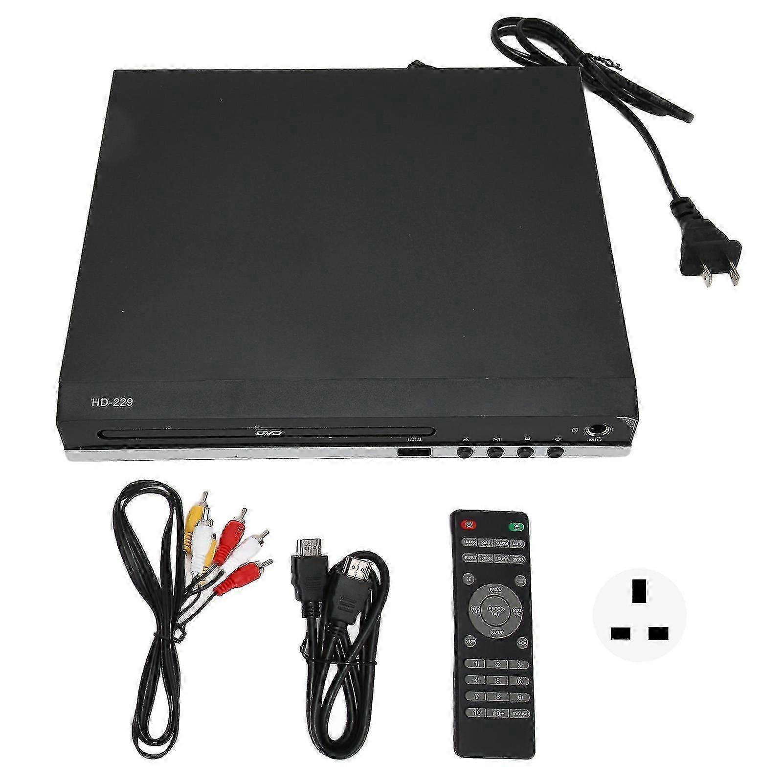 Mini DVD Player with 1080p Support, HDMI, USB Port, AV Output, and Remote Control