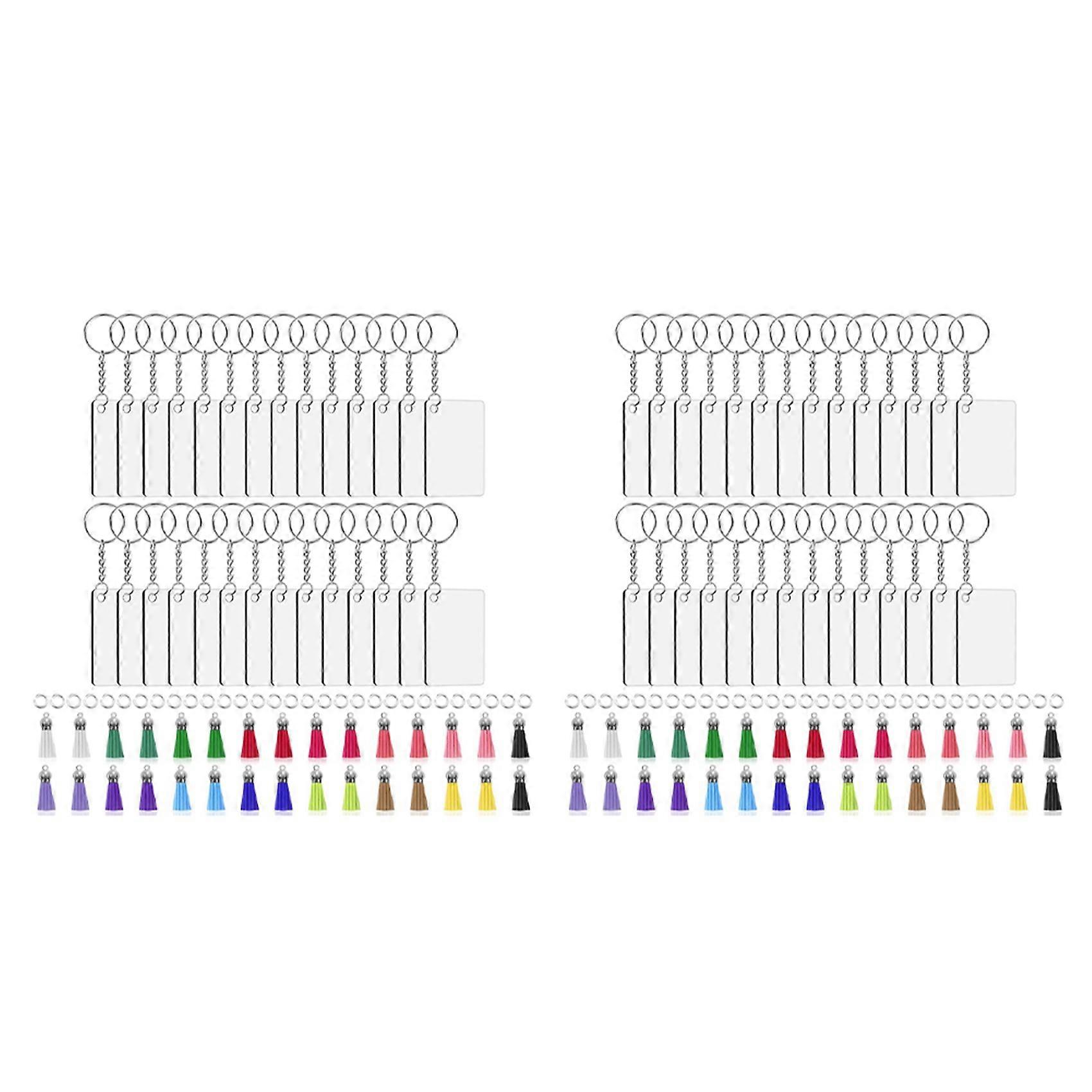 Sublimation Keychain Blanks Bulk 240Pcs Keychain Blanks Set with Rectangle Sublimation Blanks,for DIY Keychain Crafting