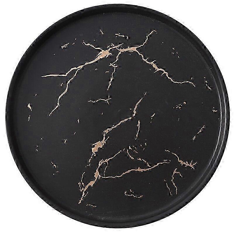 20cm black gold marble patterned ceramic tableware, suitable for desserts and steaks 25-26