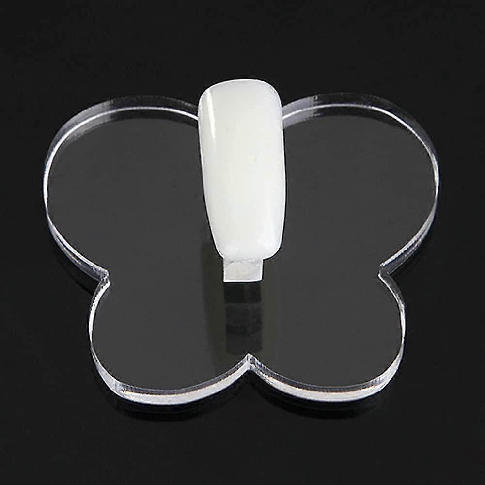 2pcs Clear Acrylic Nail Art Display Stand for False Tips Practice and Salon Showcase