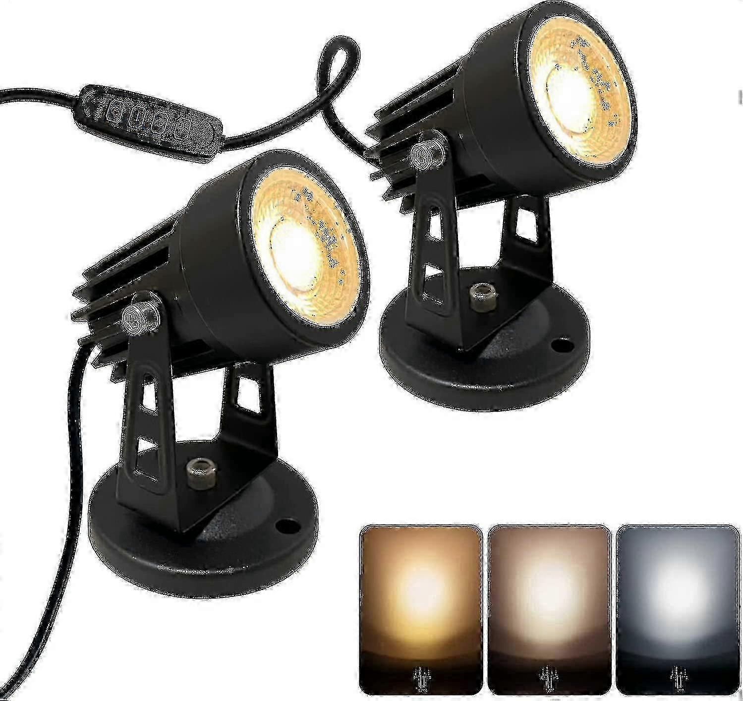 2025 Dimmable LED Uplights for Plants - 2pcs Adjustable Spot Lights Indoor Use