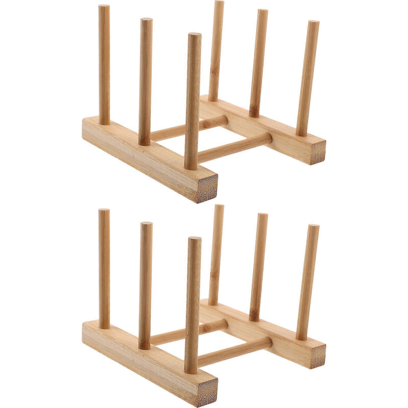 Bottle Drying Rack Bamboo Organizer for Kitchen Use 2Pcs Water Cups