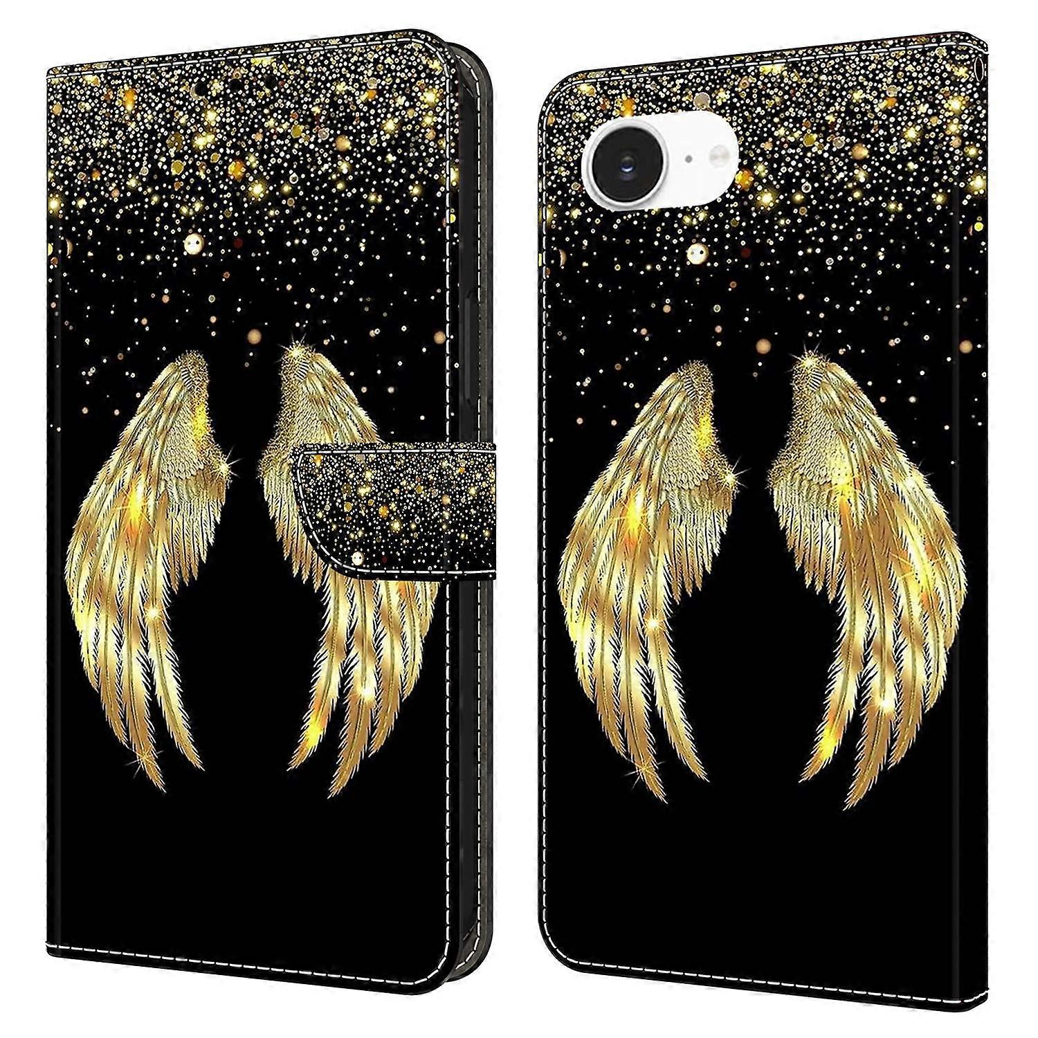 For iPhone 16e Case 3D Pattern PU Leather Wallet Phone Cover with Stand