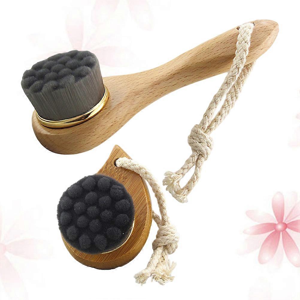 Facial Brush 2Pcs Set for Deep Pore Cleansing Manual Spa Use