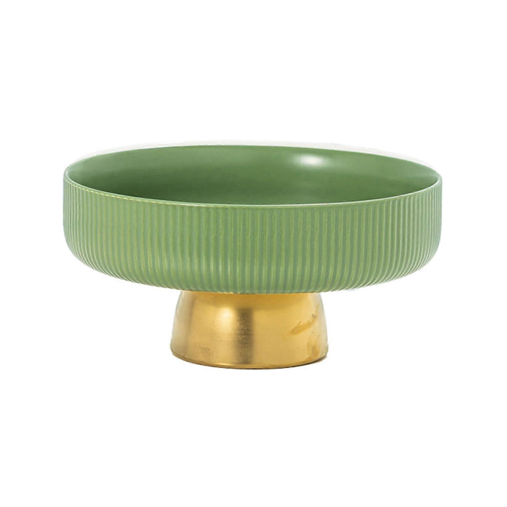 Ceramic Serving Bowl Light Green 6 Inch Small Footed Fruit Candy Dish Durable MultiPurpose Tray
