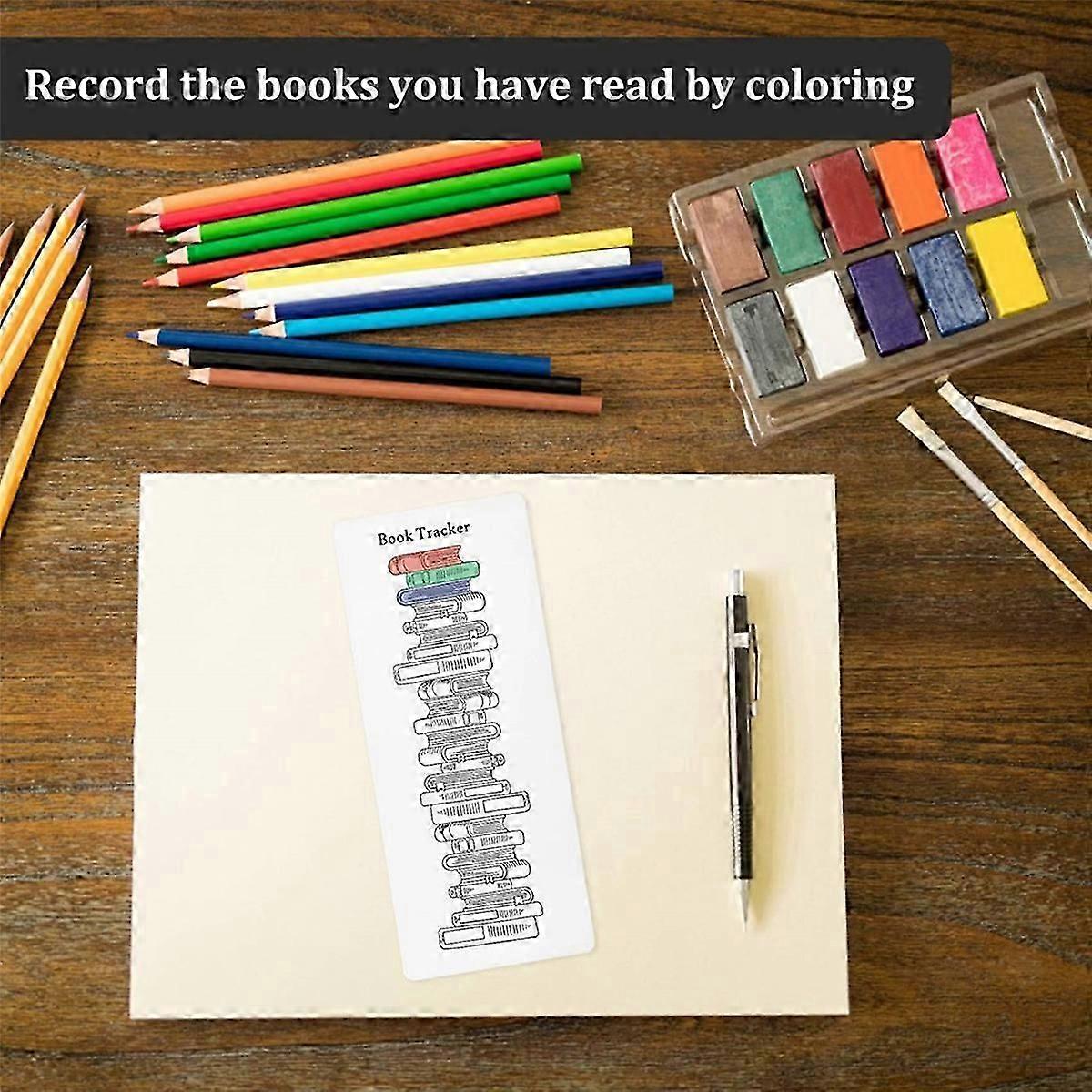 12pcs 2025 Reading List Bookmark, Coloring Book Tracker