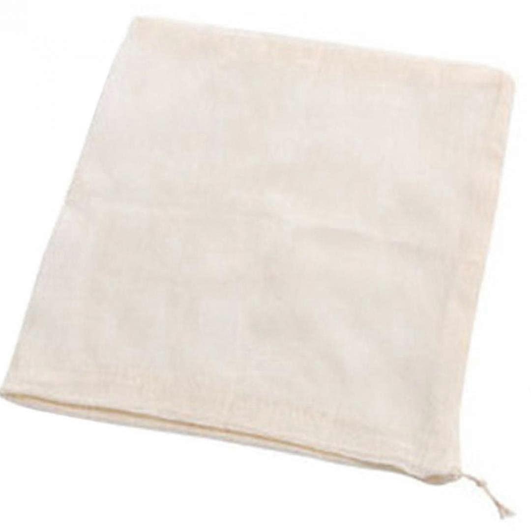 Cotton Drawstring Bag Reusable Mesh Strainer for Herbs Tea Soup with Leakproof Design